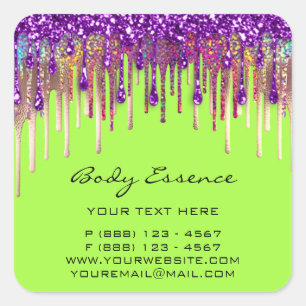 Lashes Extension Shop Holograph Purple Canary Square Sticker