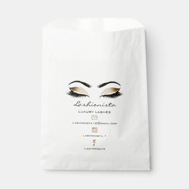 Lashes Extension Social Media Makeup Artist Sepia Favour Bags (Front)