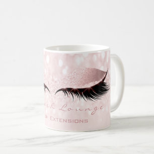 Lashes Extension Studio Pastel Pink Makeup Girly Coffee Mug