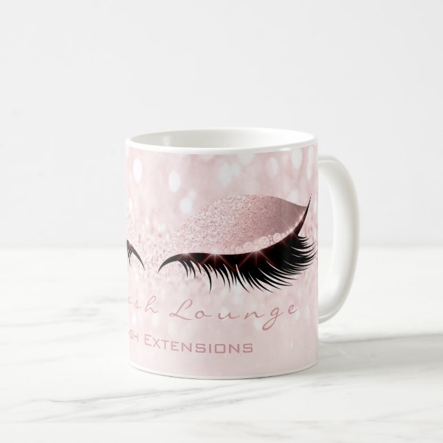 Lashes Extension Studio Pastel Pink Makeup Girly Coffee Mug (Front Right)