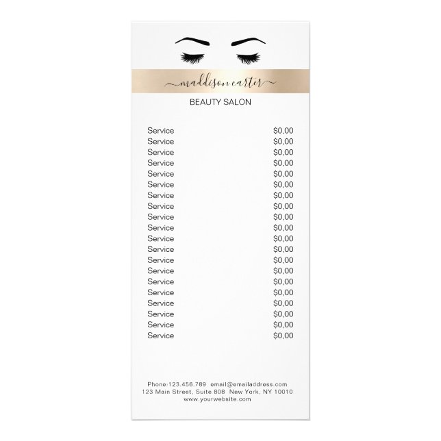 Lashes Eye Brow Flyer Rack Card (Front)