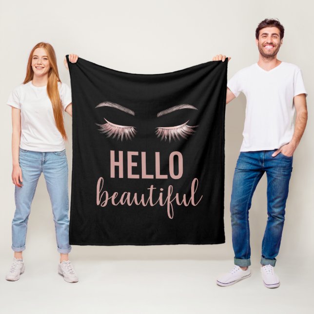Lashes Eyelash Makeup Artist Hello Beautiful Fleece Blanket (In Situ)