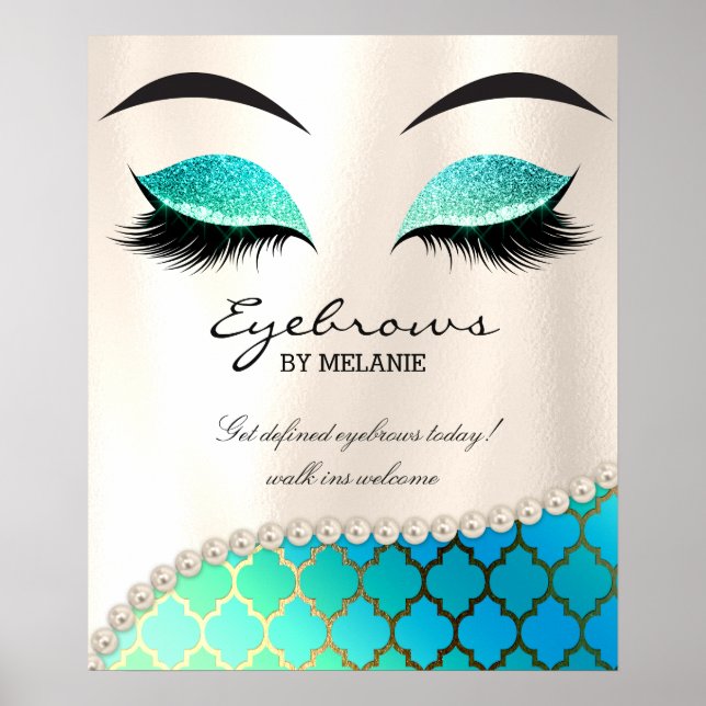 Lashes Eyelash Makeup Poster Eyebrows Moroccan (Front)