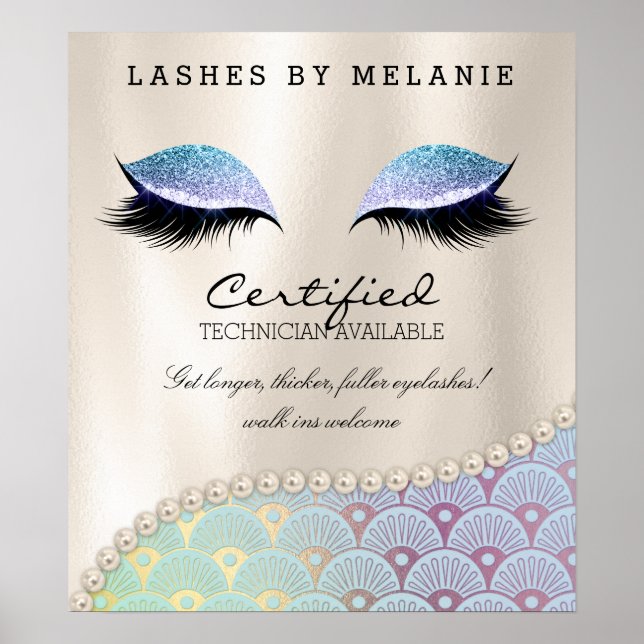 Lashes Eyelash Makeup Poster Pretty Eyes Mermaid (Front)