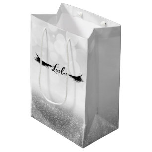 Lashes Eyelashes Extensions Silver Beauty Favour Medium Gift Bag