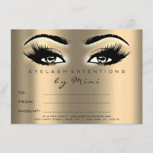Lashes Gold Sepia Makeup Artist Certificate Gift Invitation