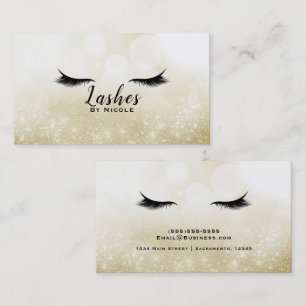 Lashes Gold Sparkle Glamour Eyelashes Chic Makeup Business Card