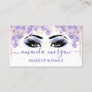Lashes Hairdresser Makeup Artist Smoky Blue Business Card