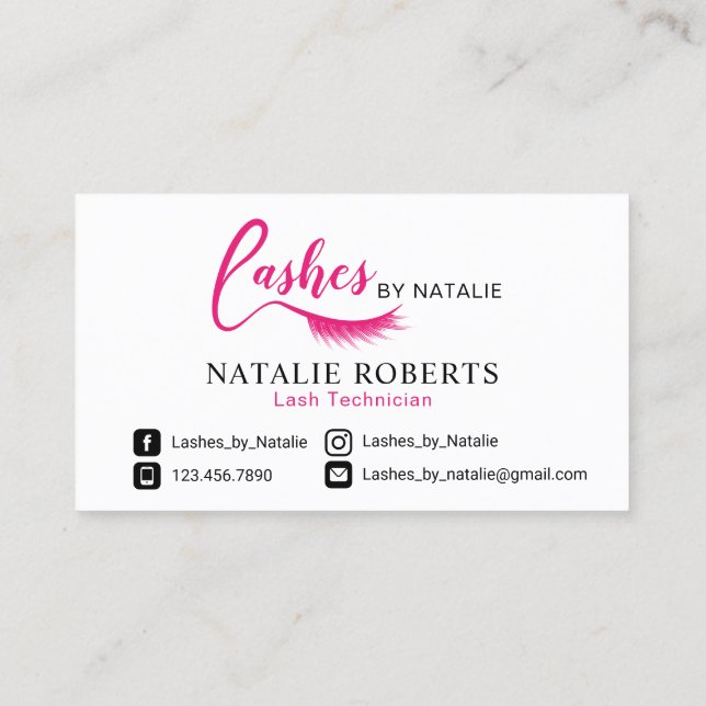 Lashes Logo Eyelash Extensions Salon Loyalty (Back)