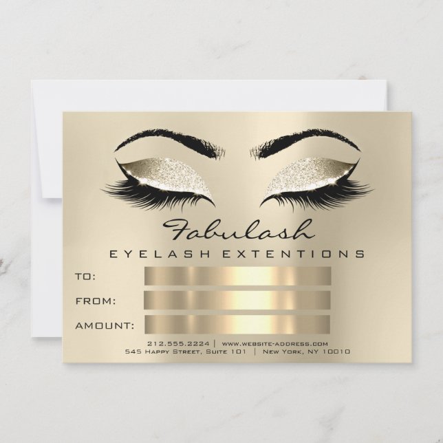 Lashes Makeup Artist Certificate Gift Champaigne (Front)