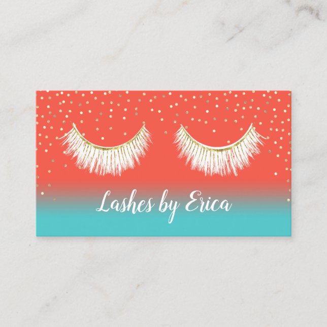 Lashes Makeup Artist Coral & Teal Loyalty (Front)