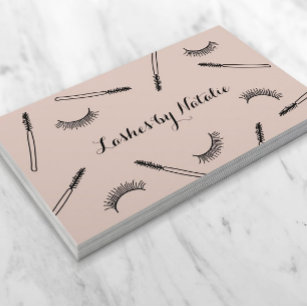 Lashes Makeup Artist Cute Eyelash Salon Pink Business Card