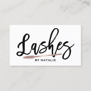 Lashes Makeup Artist Elegant Handwritten Script Business Card