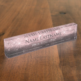 Lashes Makeup Artist Event Planner Pink Black Nameplate