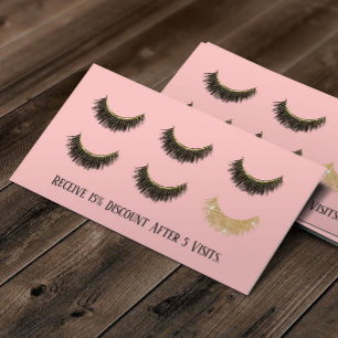 Lashes Makeup Artist Eyelash Blush Pink Loyalty Card