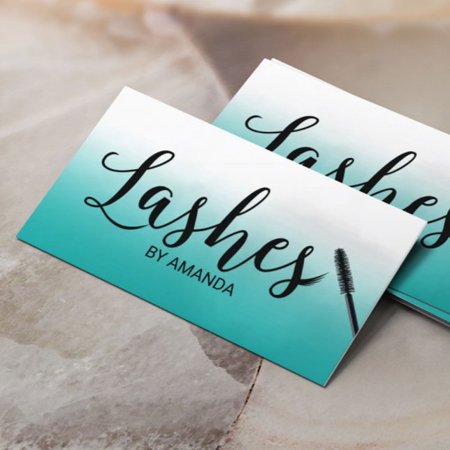 Lashes Makeup Artist Eyelash Extension Watercolor Business Card (Creator Uploaded)