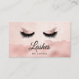 Lashes Makeup Artist Faux rose gold foil Business Card