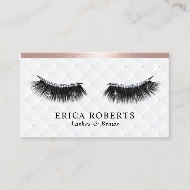 Lashes Makeup Artist Glam Eyelash Salon Luxury Business Card (Front)