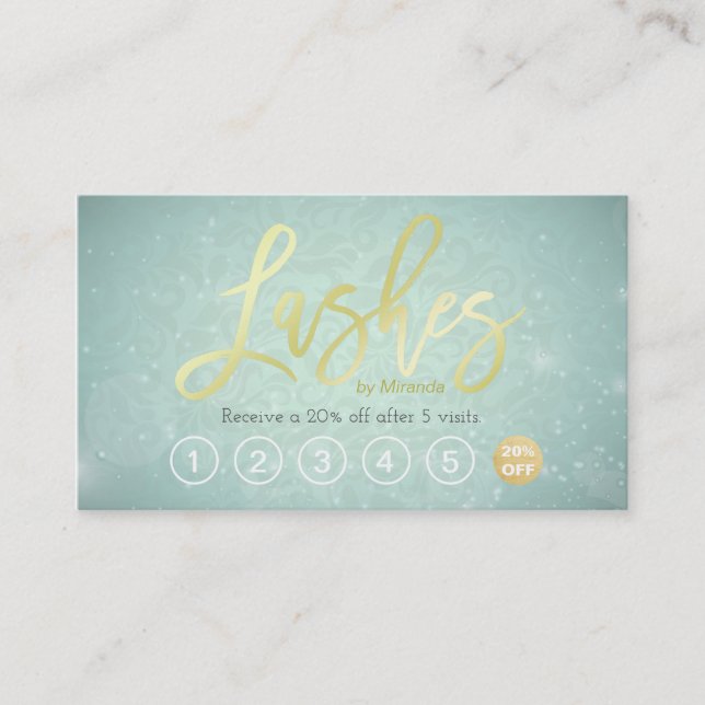 Lashes Makeup Artist Gold Script Loyalty Punch (Front)