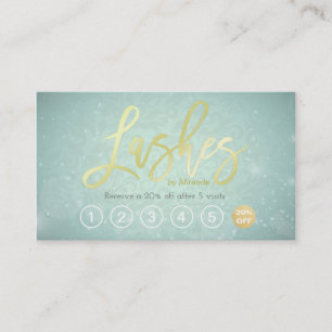 Lashes Makeup Artist Gold Script Loyalty Punch Card