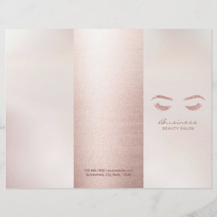 Lashes Makeup Artist Hair Salon Rose Gold Tri-Fold