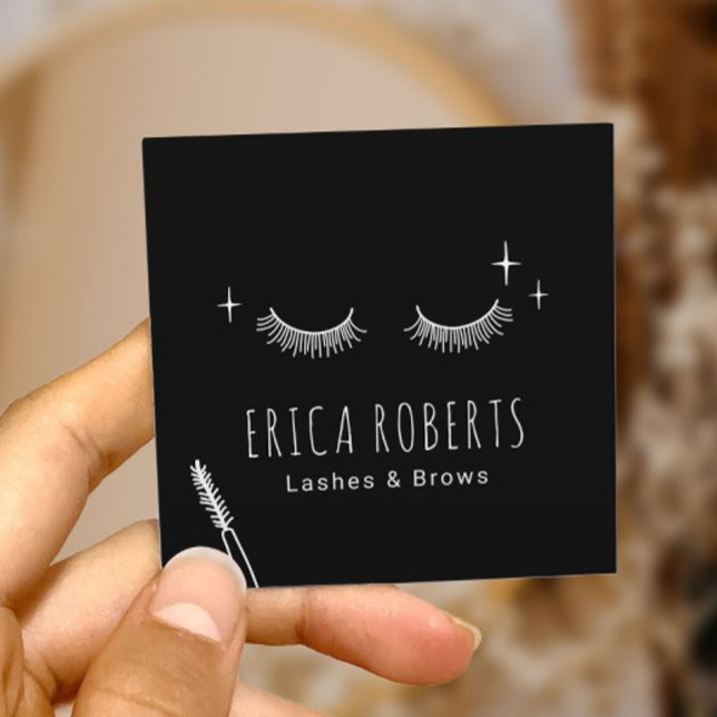 Lashes Makeup Artist Minimalist Eyelash Salon Square Business Card (Creator Uploaded)