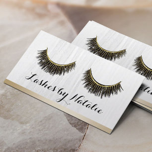 Lashes Makeup Artist Modern Gold Border Loyalty Card