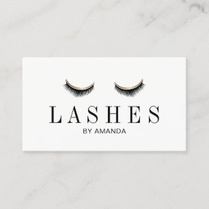 Lashes Makeup Artist Modern Gold Eyelash Extension Business Card