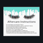 Lashes Makeup Artist Modern Teal Drips Aftercare Flyer<br><div class="desc">Lashes Makeup Artist Modern Teal Drips Aftercare Instructions.</div>