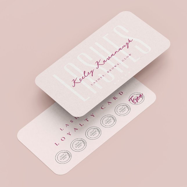 Lashes Makeup Artist Punch Pink Loyalty Card (Lashes Makeup Artist Punch Pink Loyalty Card
)