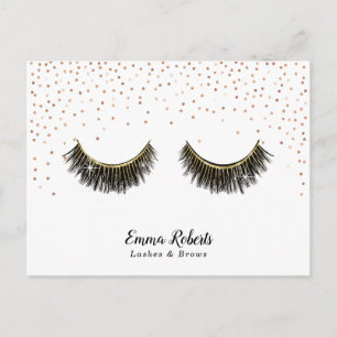 Lashes Makeup Artist Rose Gold Confetti Postcard