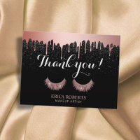 Lashes Makeup Artist Rose Gold Dripping Thank You