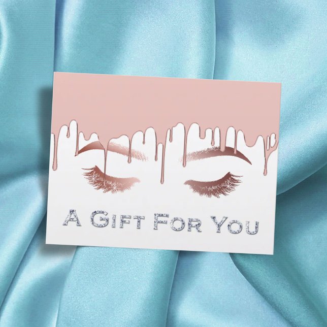 Lashes Makeup Artist Rose Gold Gift Certificate Postcard (Creator Uploaded)
