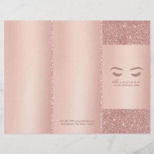Lashes Makeup Artist Rose Gold Salon Tri-Fold