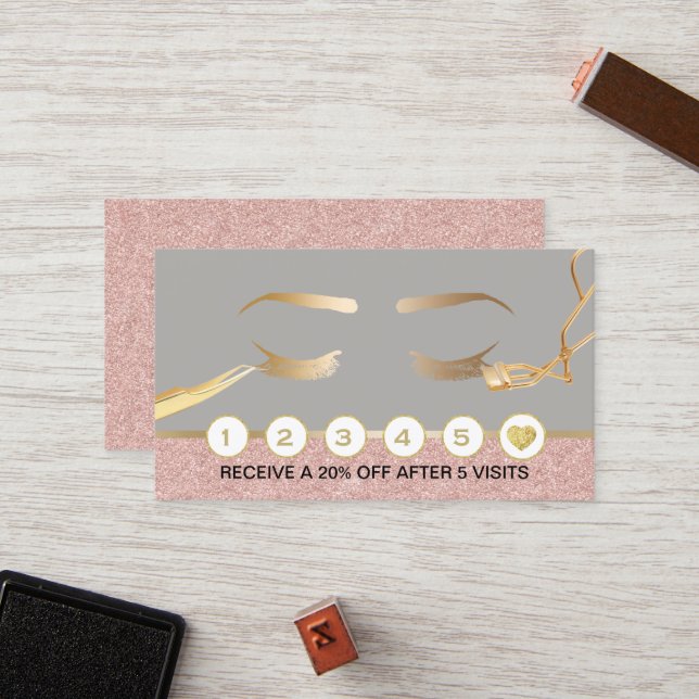 Lashes Makeup Artist Rose Gold & Silver Loyalty (Front/Back In Situ)