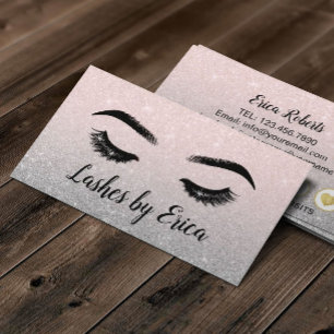Lashes Makeup Artist Rose Gold & Silver Loyalty Card