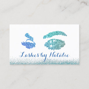 Lashes Makeup Artist Teal Blue Eyelash Salon Loyalty Card