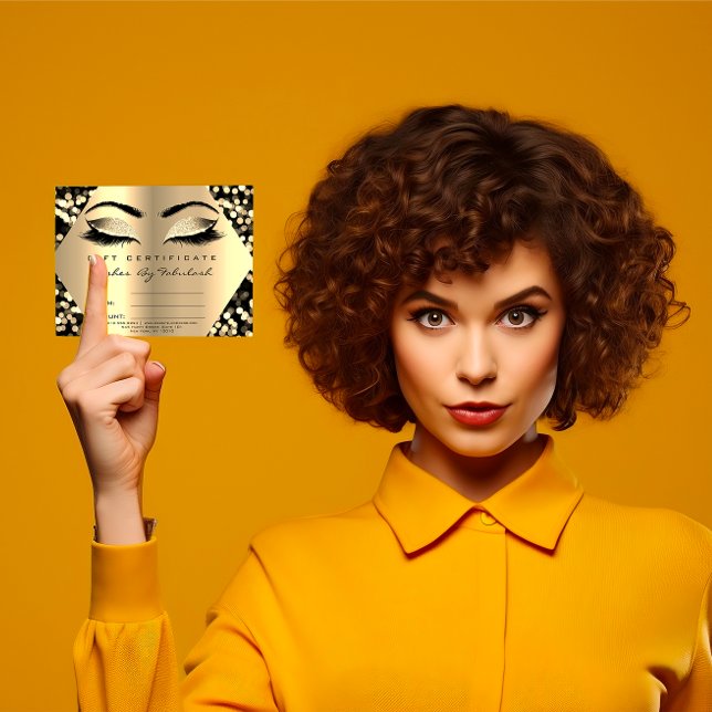 Lashes Makeup Gold Confetti Certificate Gift (Lashes Makeup Gold Confetti Certificate Gift)