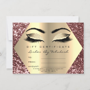 Lashes Makeup Rose Gold Browns Certificate Gift