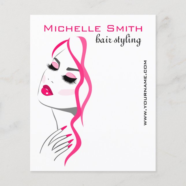 Lashes Manicure Hair Pink Girl Beauty Branding Flyer (Front)
