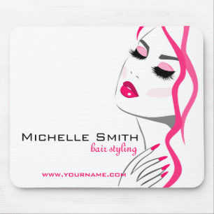 Lashes Manicure Hair Pink Girl Beauty Branding Mouse Mat