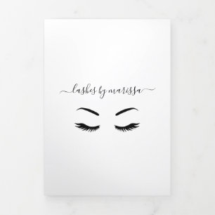Lashes Minimalist Black and White Trifold Brochure