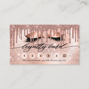 Lashes Modern Rose Gold  Loyalty Card