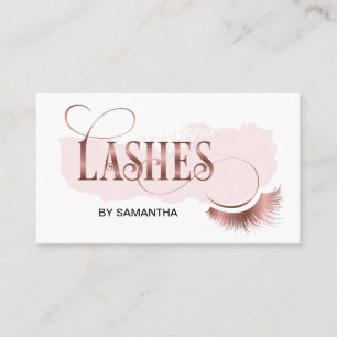 Lashes Modern Rose Gold Typography Makeup Artist Business Card