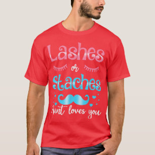 Lashes Or Staches Aunt Loves You Gender Reveal T-Shirt