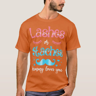 Lashes Or Staches Grammy Loves You Gender Reveal  T-Shirt