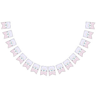 "Lashes Or Staches" Modern Gender Reveal Party Bunting