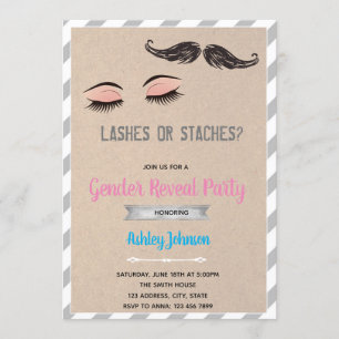 Lashes or states gender reveal invitation