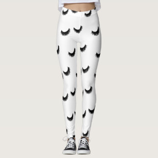 Lashes Pattern Eyelash Extensions Makeup Artist Leggings