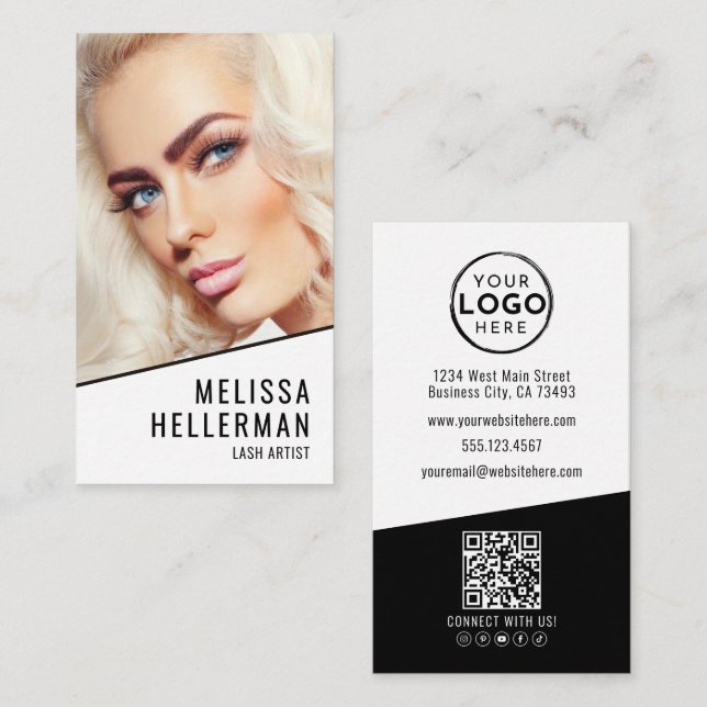 Lashes Photo Logo Vertical Business Card (Front/Back)